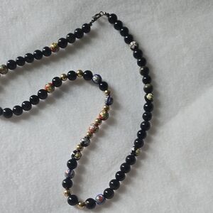 Elegant Black and Gold Beaded Necklace